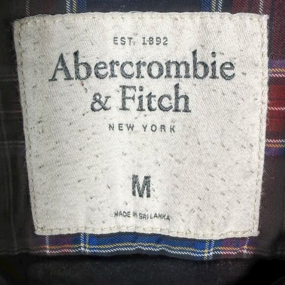 Abercrombie & Fitch Muscle Plaid Button Up Shirt Men's Medium M Red Blue - Picture 4 of 16